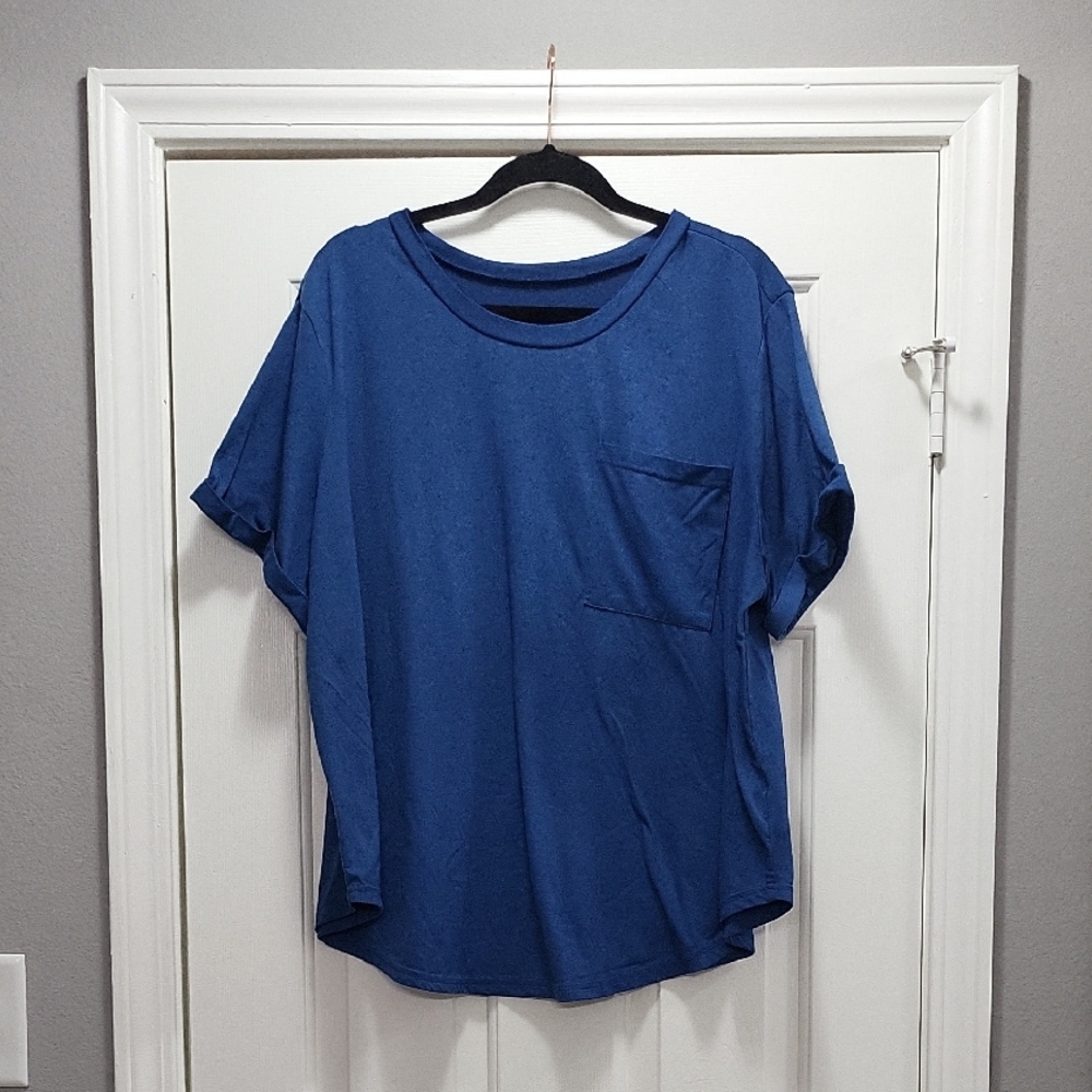 Casual Blue T-Shirt with Pocket